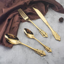 Axyaa Antique Floral Stainless Steel Western Tableware Set