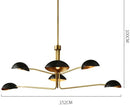 Axyaa Industrial Round Iron Chandelier with Long Arm Lamp for Living Room Dining Table