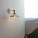 Axyaa Nordic Ceramic LED Wall Sconce with Pull Chain Switch for Bedroom Bathroom Mirror