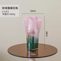 Axyaa Pink Gradient Glass Vase Hydroponic Terrarium Home Decoration Flower Arrangement