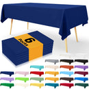 Axyaa Waterproof Vinyl Tablecloth 6 Pack 54x108In Disposable Plastic Table Covers