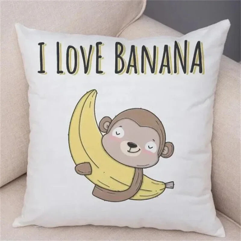 Axyaa Cartoon Animal Pillowcase: Sofa Decor Cushion Cover for Living Room