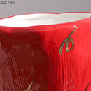 Axyaa Irregular Red Ceramic Vase for Desk and Room Aesthetic Decor