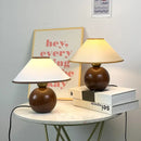 Axyaa Retro Walnut Wood Table Lamp: Korean Bedroom Decor & Bedside Atmosphere