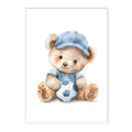 Axyaa Vintage Teddy Bear Sports Wall Art Print for Kids Room