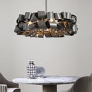 Axyaa Irregular Iron Chandelier: LED Light Luxury for Living Room and Restaurant