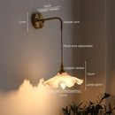 Axyaa Nordic Copper LED Wall Light Fixture: Modern Interior Lamp for Bedroom, Bathroom, Balcony