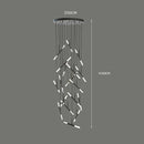 Axyaa LED Staircase Chandeliers: Modern Hanging Lights for Living Room Decor and Indoor Lighting