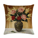 Sunflower Linen Throw Pillow Cover for Home Decor by Axyaa