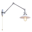 Axyaa Industrial Loft Swing Arm LED Wall Sconce with Pull Chain Switch