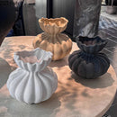 Axyaa Lotus Ruffles Ceramic Vase: Aesthetic Floral Room Decor & Flowers Arrangement