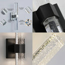 Axyaa Nordic Bubble Crystal Wall Sconce, Indoor Lighting for Bathroom, Bedroom & Living Room Decor