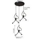 Axyaa Little Man Arts Chandelier LED Ceiling Lamp - Black E27 Pendant Light