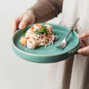 Axyaa Green Ceramic Plates Set for Home & Restaurant Dining