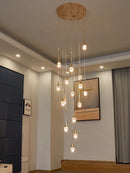 Axyaa Modern Crystal Chandelier for Living Room, LED Staircase Ceiling Light