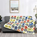 Axyaa Multi Stem Mid Century Modern Throw Blanket for Home Bedroom Sofa
