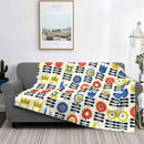 Axyaa Multi Stem Mid Century Modern Throw Blanket for Home Bedroom Sofa