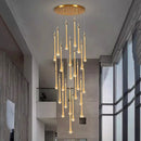 Axyaa Crystal Chandelier Stair Pendant Living Room Interior Lighting