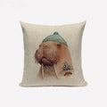 Axyaa Cute Animal Linen Cushion Cover 45*45cm for Child Sofa Home deco