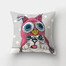Axyaa Cartoon Dogs Feather Print Pillowcase Home Decor Sofa Seat Cushion Cover