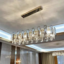 Axyaa Crystal Chandelier: Elegant LED Pendant Light for Luxury Dining Living Kitchen Bedroom