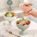 Axyaa High-Footed Golden Trim Dessert Bowl for Ice Cream and Macarons
