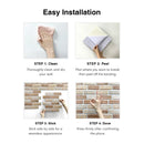 Axyaa Faux Brick Wall Panel Tile Sticker - Waterproof Peel and Stick Backsplash