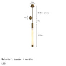 Axyaa Natural White Marble Copper Wall Sconce for Hotel Hall Room