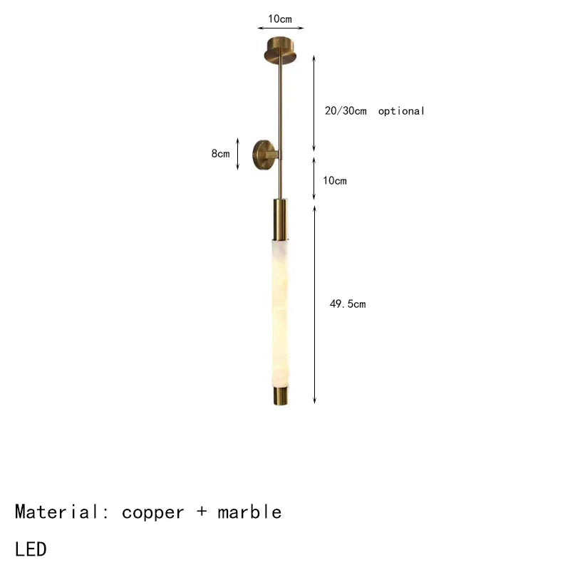 Axyaa White Marble Copper Sconce Light for Hotel Hall Room