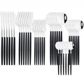 Axyaa Black Gold Cutlery Set - 36Pcs Stainless Steel Dinnerware Flatware