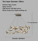 Axyaa Crystal Chandeliers: Modern Chrome Metal LED Pendant Lights