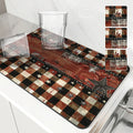 Axyaa Wood Five-pointed Star Drying Mat - Non-Slip Absorbent Placemat for Kitchen Counter