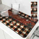 Axyaa Wood Five-pointed Star Drying Mat - Non-Slip Absorbent Placemat for Kitchen Counter