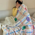 Axyaa Cartoon Puppy Fleece Blanket | Double-Layer Thick Warm Throw | Soft Plush Plaid