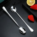 Axyaa Long Handle Stainless Steel Coffee Spoon Ice Cream Dessert Korean Style Tableware