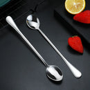 Axyaa Long Handle Stainless Steel Coffee Spoon Ice Cream Dessert Korean Style Tableware
