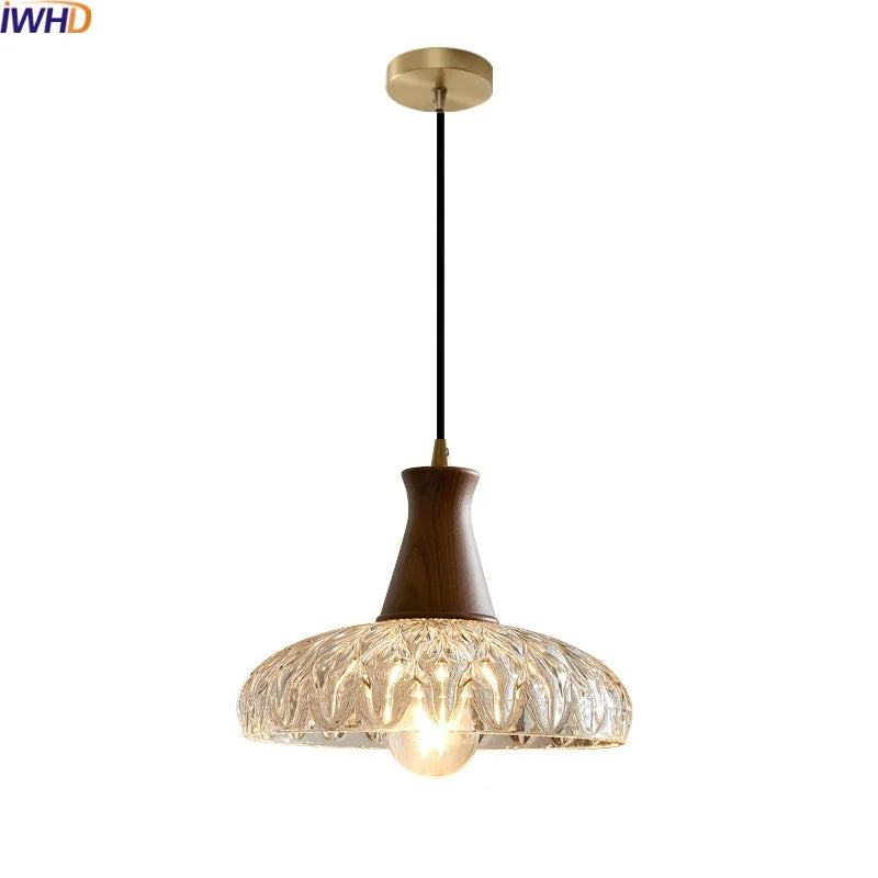 Axyaa Japanese Style LED Glass Pendant Lamp for Kitchen, Bedroom & Living Room