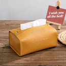 Axyaa Leather Tissue Box Holder Multi-purpose Storage Organizer