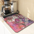 Axyaa Silicone Drainer Mat: Plant Style, Non-Slip, Absorbent Kitchen Drying Mat