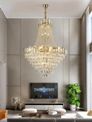 Axyaa Luxe LED Crystal Chandelier for Elegant Living Room Lighting