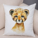 Axyaa Animal Cushion Cover - Cute, Watercolor, Sofa Decor Pillowcase