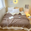Axyaa Geometric Pattern Fleece Blanket: Soft & Cozy Throw for Sofa, Bed, Travel