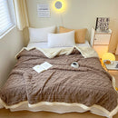 Axyaa Geometric Pattern Fleece Blanket: Soft & Cozy Throw for Sofa, Bed, Travel