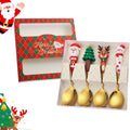 Axyaa Stainless Steel Christmas Fork and Spoon Set - 4 Pcs