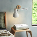 Axyaa Long Arm LED Wall Lamp: Solid Wood Sconce for Home Indoor Lighting