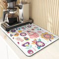 Axyaa Easter Rabbit Print Placemats & Coasters: Absorbent Kitchen Mats & Home Decor