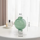 Axyaa Big Belly Green Glass Vase Hydroponics Plant Pots for Aesthetic Room Decor