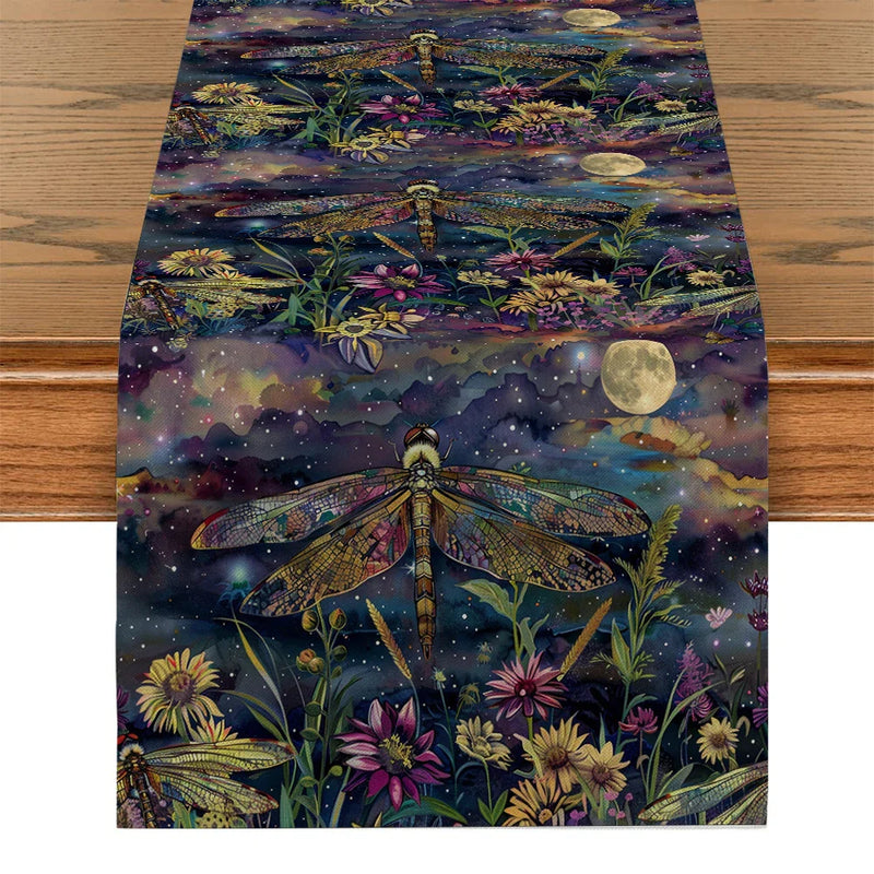 Axyaa Floral Insects Table Runner Wedding Dining Coffee Long Cloth