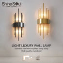 Axyaa Crystal Wall Lamp: Nordic Luxury LED Wall Light for Living Room, Bedroom, Stairs