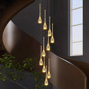 Axyaa Crystal Chandelier Stair Pendant Lamp Living Room Pendant Lights